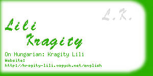 lili kragity business card